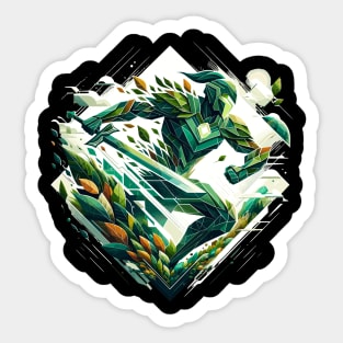 Guardian of Green: Futuristic Eco Warrior Sticker